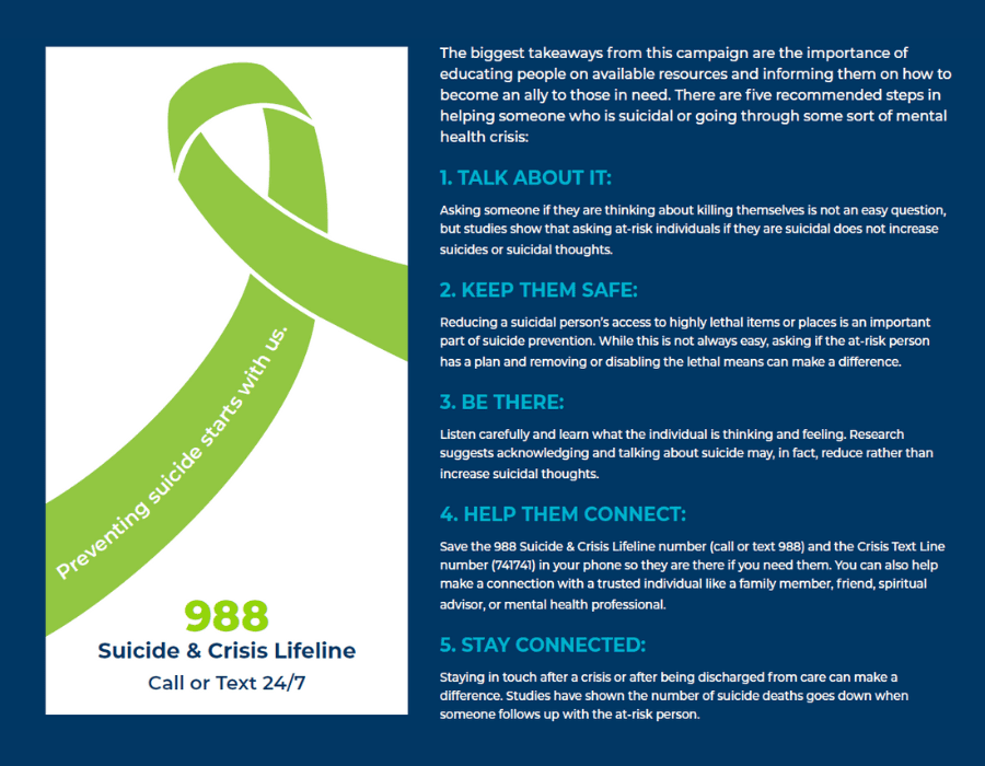 Suicide and Crisis steps