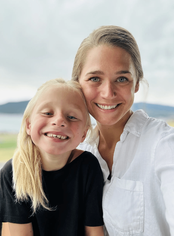 Kayla McMahon and daughter 