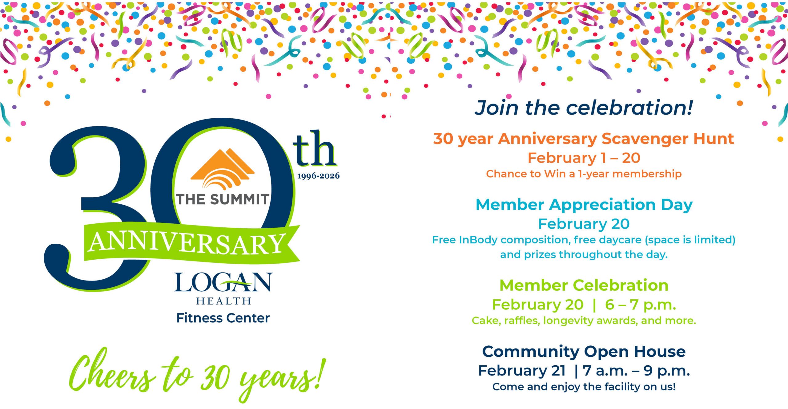 30 year Fitness Center Anniversary