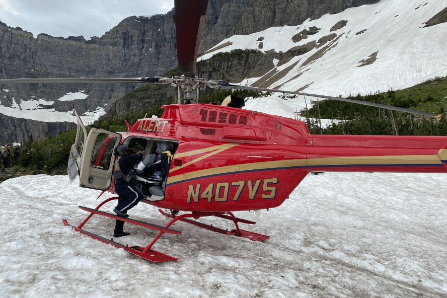 ALERT at Iceburg Lake with patient