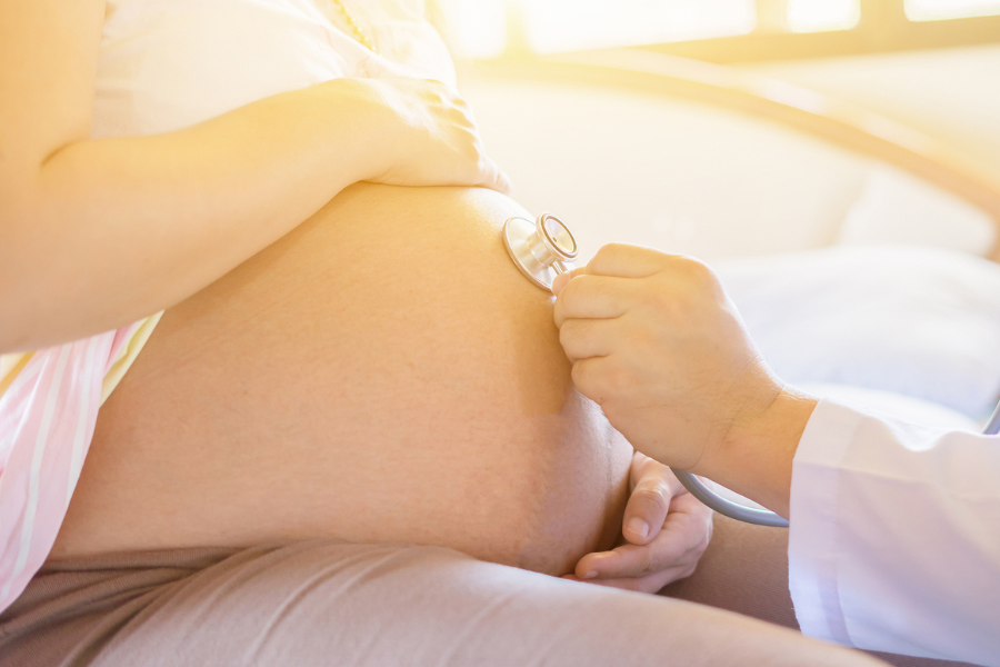 Labor and delivery checking heartbeat