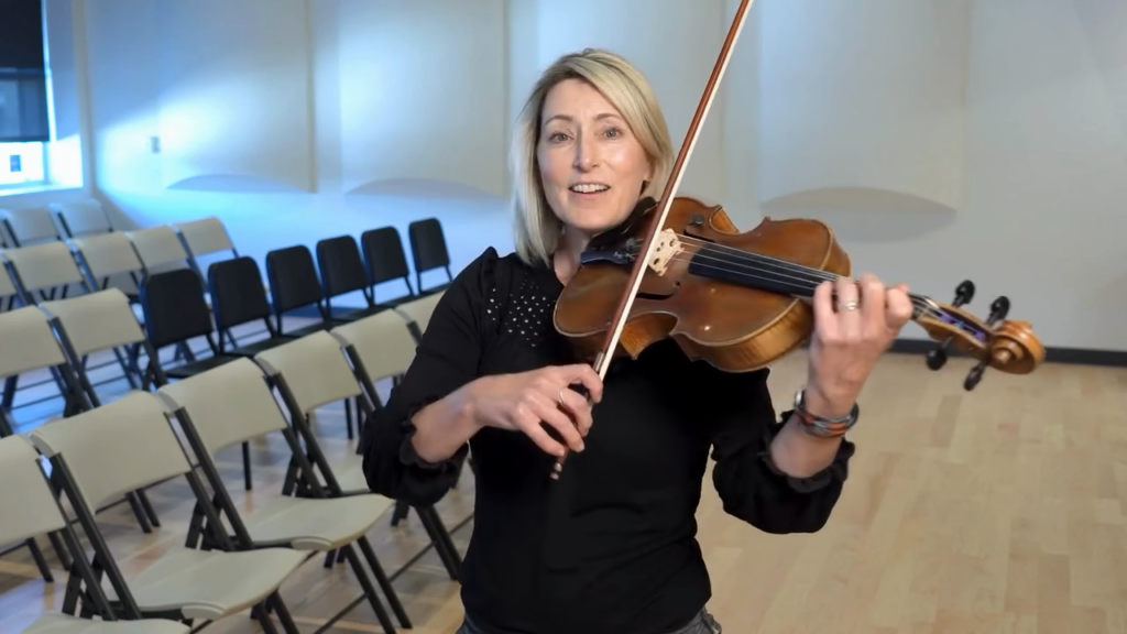 Aimee Zupicich playing the viola